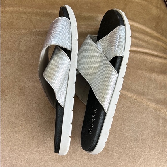 Silver Slide Sandals - Picture 3 of 4